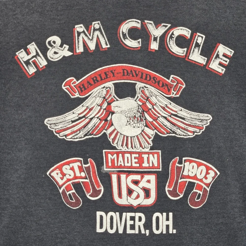 Vintage Harley Davidson‎ Motorcycle Shirt Men M Eagle Distressed Faded USA 90s